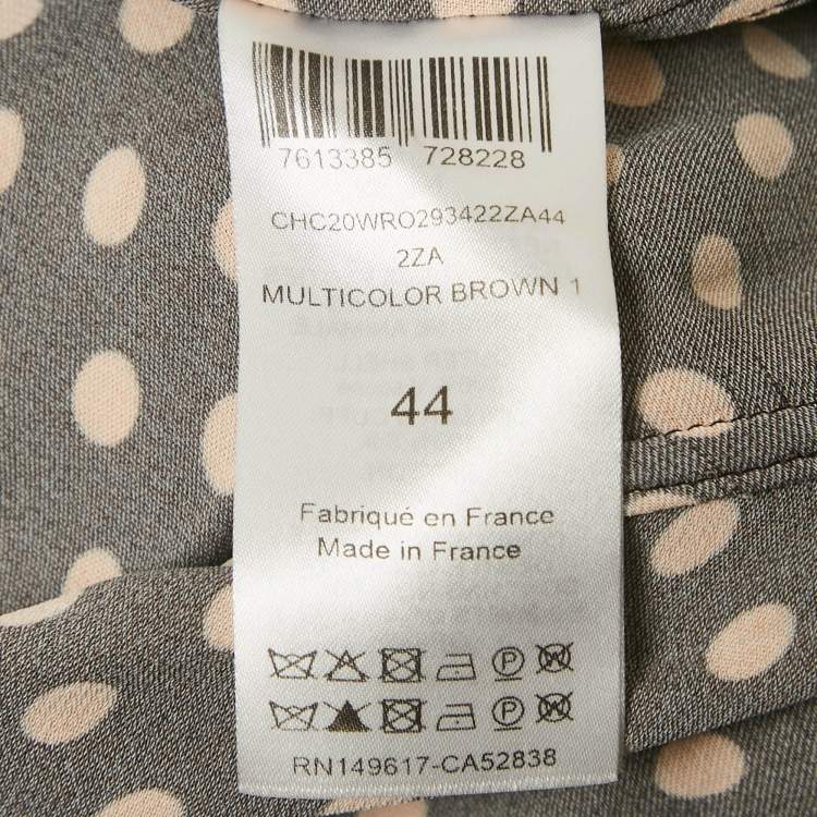 Pre Owned Chloé Brown Printed Crepe & Silk Maxi Dress L