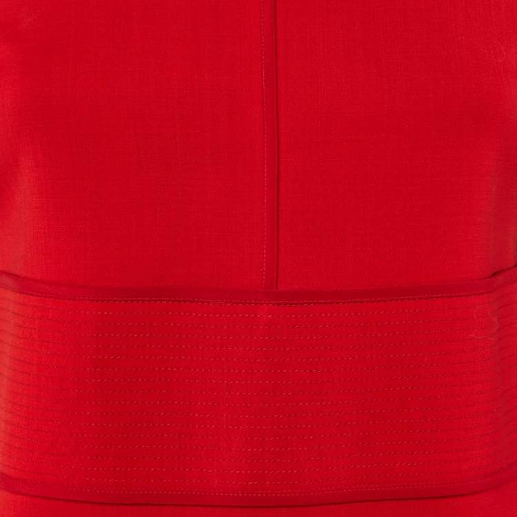 Pre Owned Chloe Red Wool Full Sleeve Mini Dress M