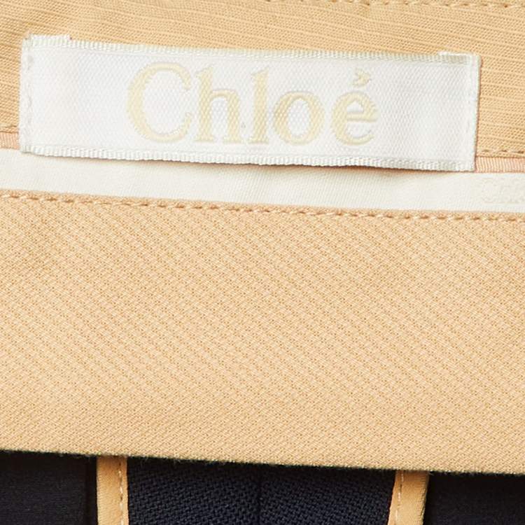 Pre Owned Chloe Navy Blue Wool Flared Trousers M