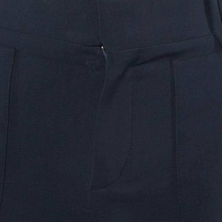 Pre Owned Chloe Navy Blue Wool Flared Trousers M