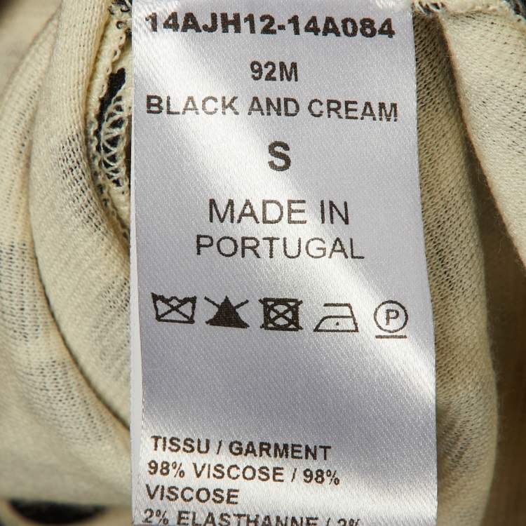 Pre Owned Chloe Cream/Black Leopard Print Jersey Top S