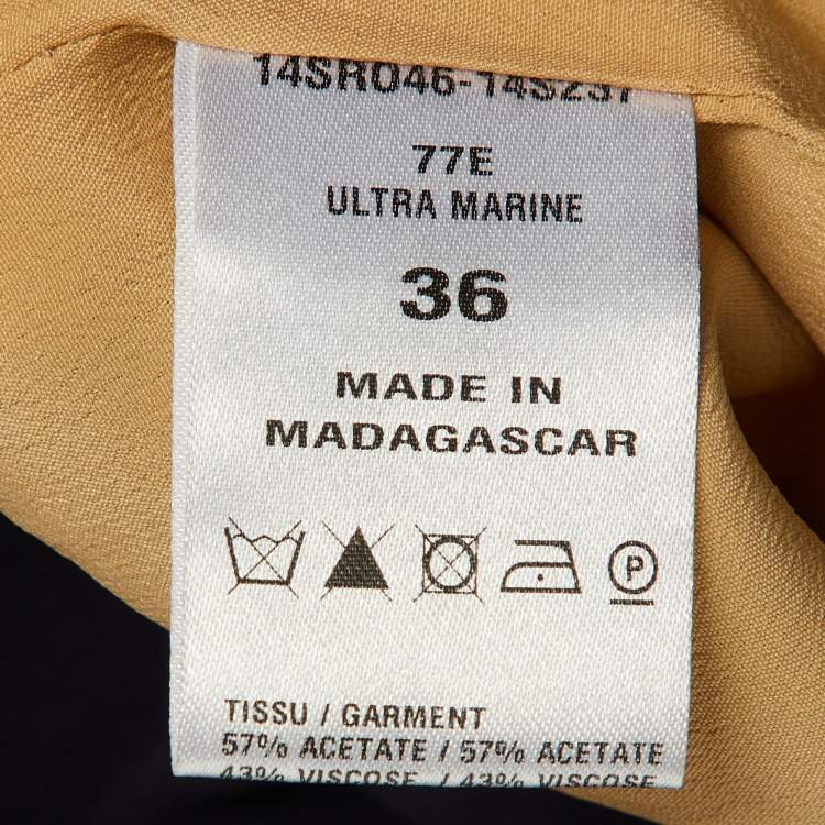 Pre Owned Chloe Navy Blue Crepe Flounced Sleeveless Dress S