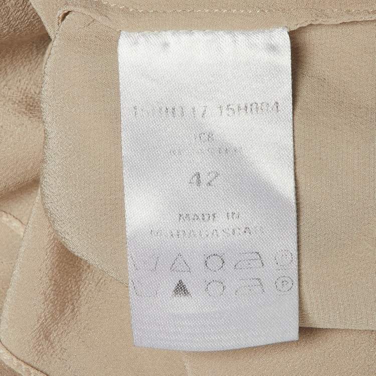 Pre Owned Chloe Beige Silk Button Front Blouse L