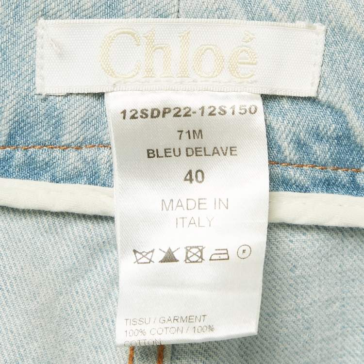 Pre Owned Chloe Blue Denim Flared Jeans M/Waist 32"