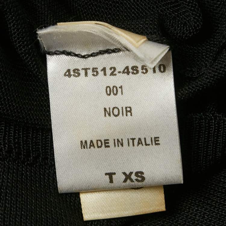 Pre Owned Chloe Black Silk Knit Sheer Long Sleeve Top XS