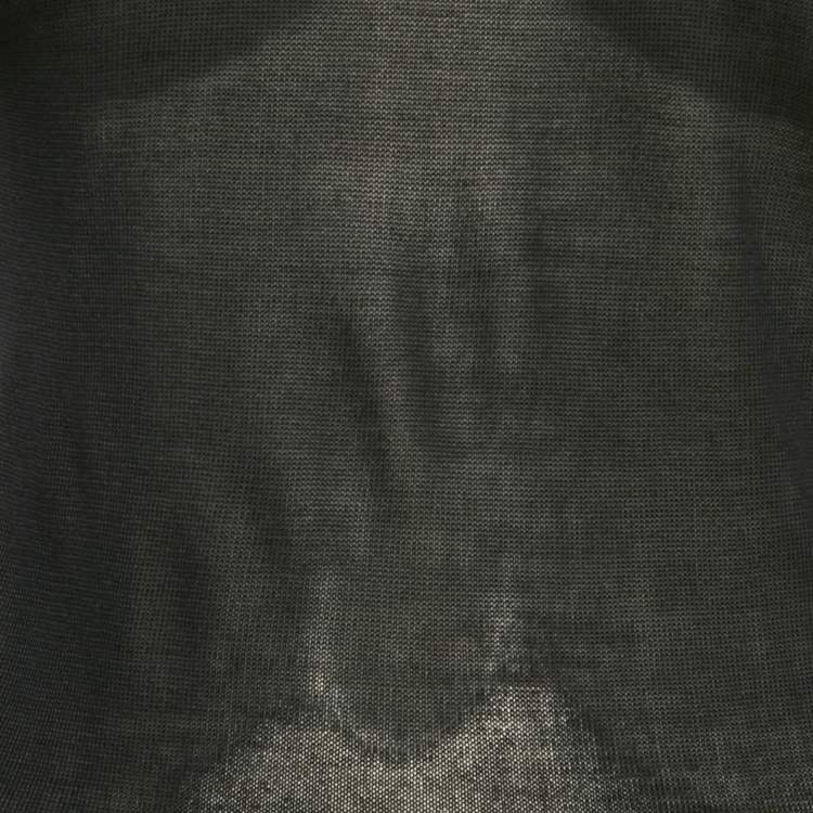 Pre Owned Chloe Black Silk Knit Sheer Long Sleeve Top XS