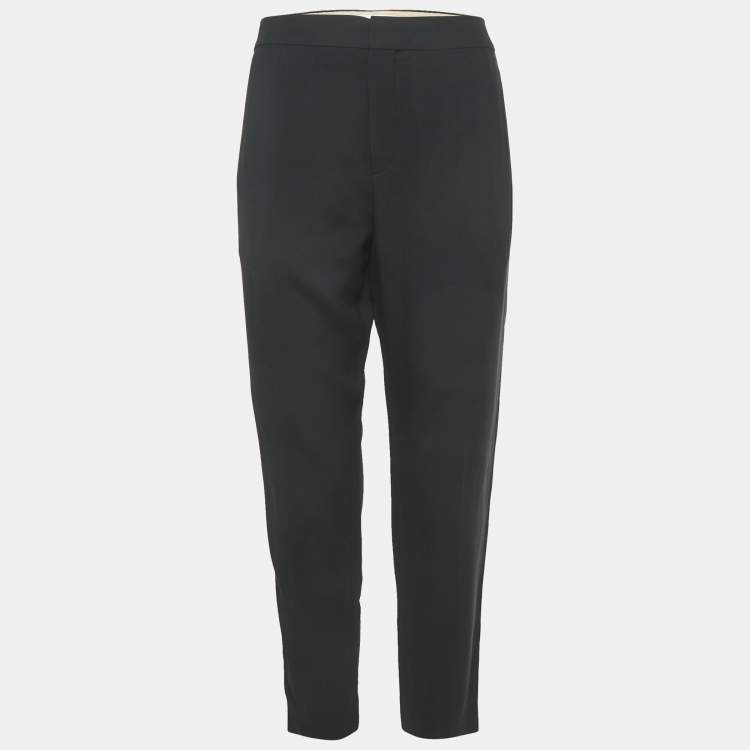 Pre Owned Chloe Black Crepe Formal Trousers M