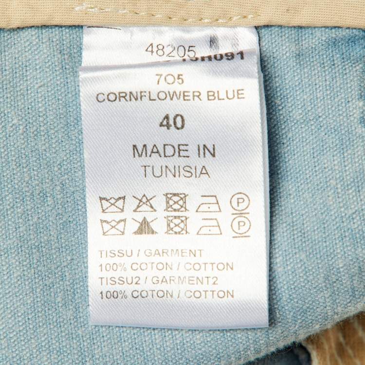 Pre Owned Chloe Blue Corduroy Cargo Trousers M