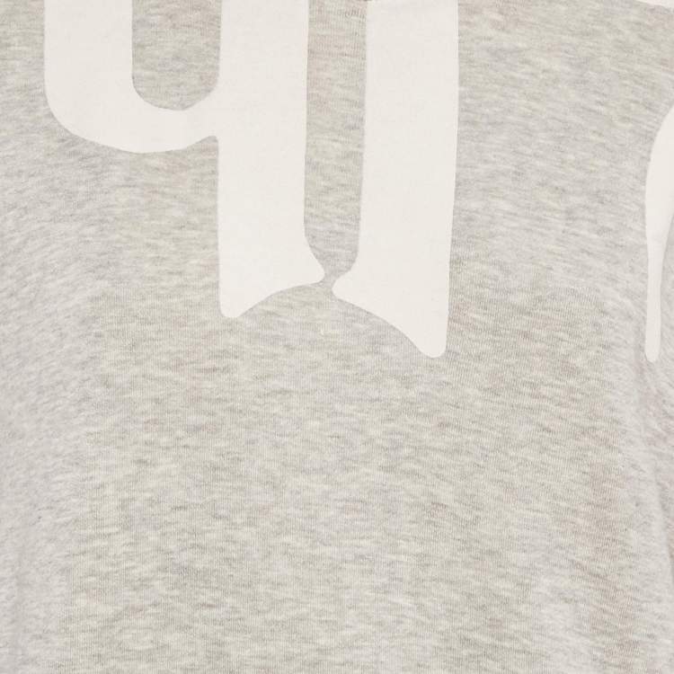 مملوكة مسبقًا Chloe Grey Logo Print Cotton Melange Crew Neck Sweatshirt M