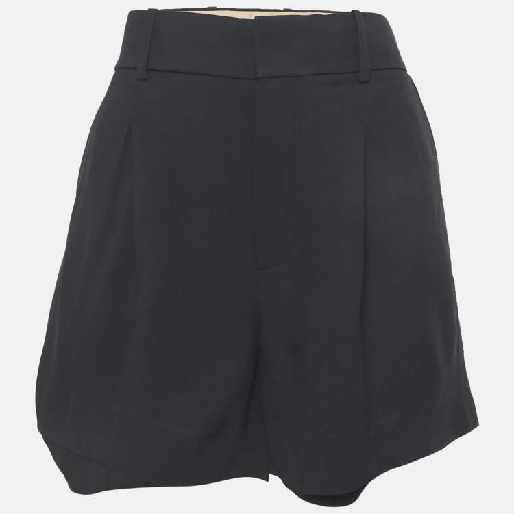 Pre Owned Chloe Navy Blue Chiffon Shorts M