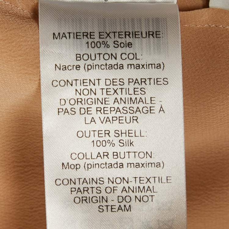 مملوكة مسبقًا Chloé Beige Silk Neck Tie Detail Blouse S 