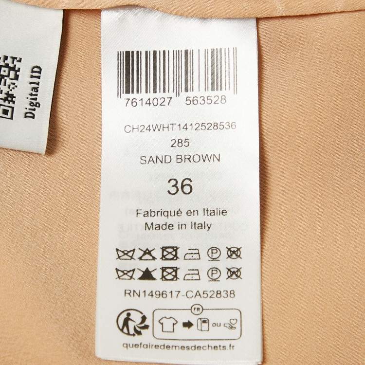 مملوكة مسبقًا Chloé Beige Silk Neck Tie Detail Blouse S 