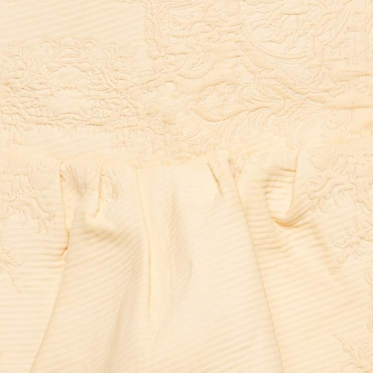 مملوكة مسبقًا Chloé Pansy Pink Jacquard Flounce Mini Skirt M