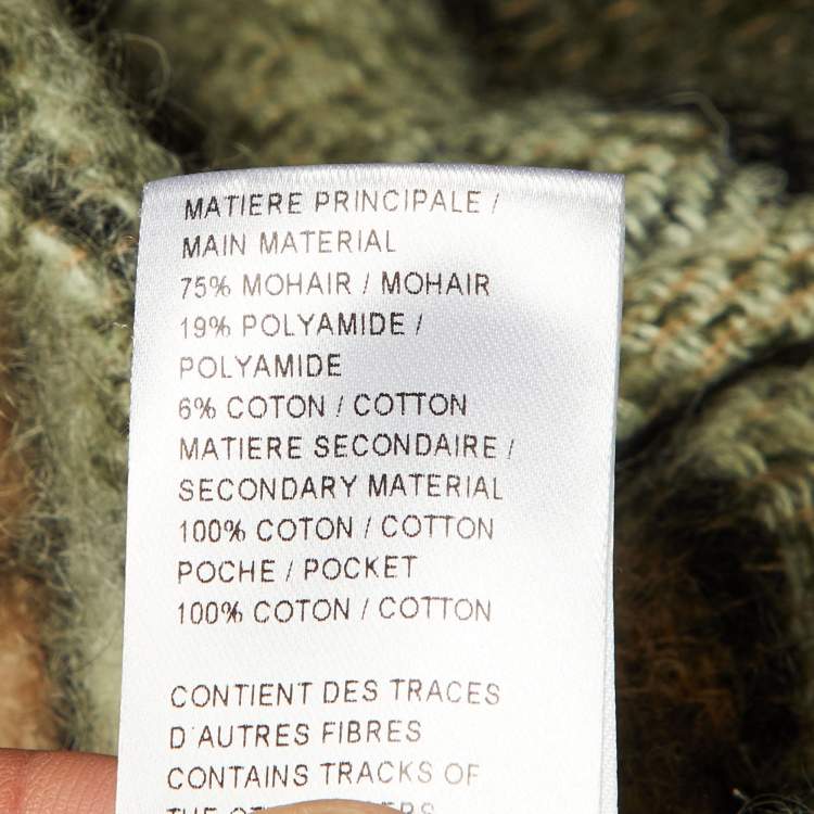 Pre Owned Chloe Green Checkered Wool Blend Oversize Jacket S