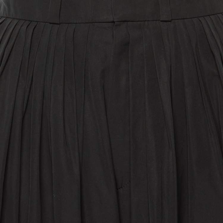 Pre Owned Chloé Black Poplin Gathered Culottes S
