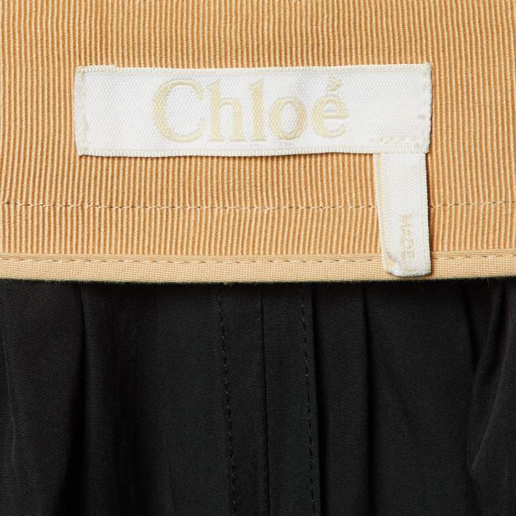 Pre Owned Chloé Black Poplin Gathered Culottes S