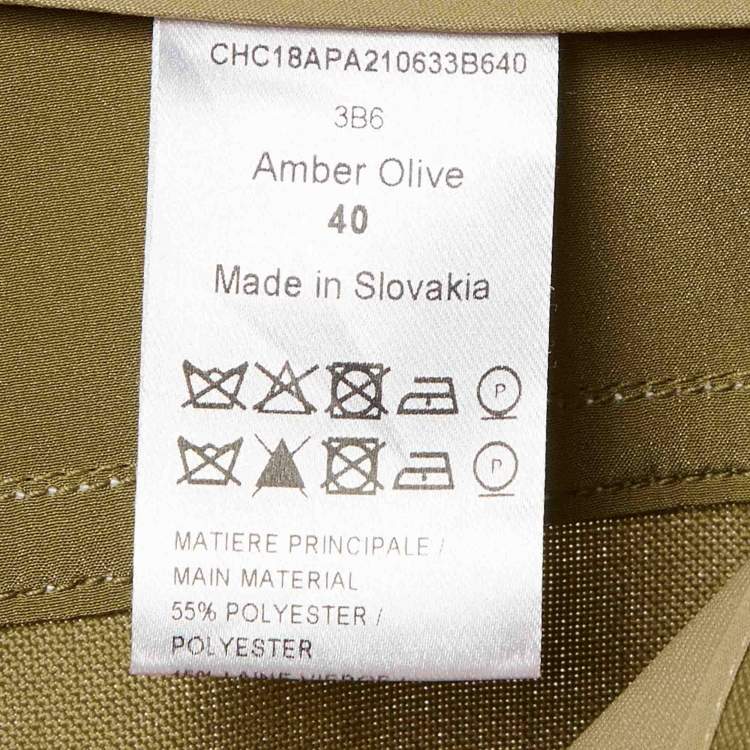 Pre Owned Chloe Khaki Wool Blend Cuffed Capri Pants M