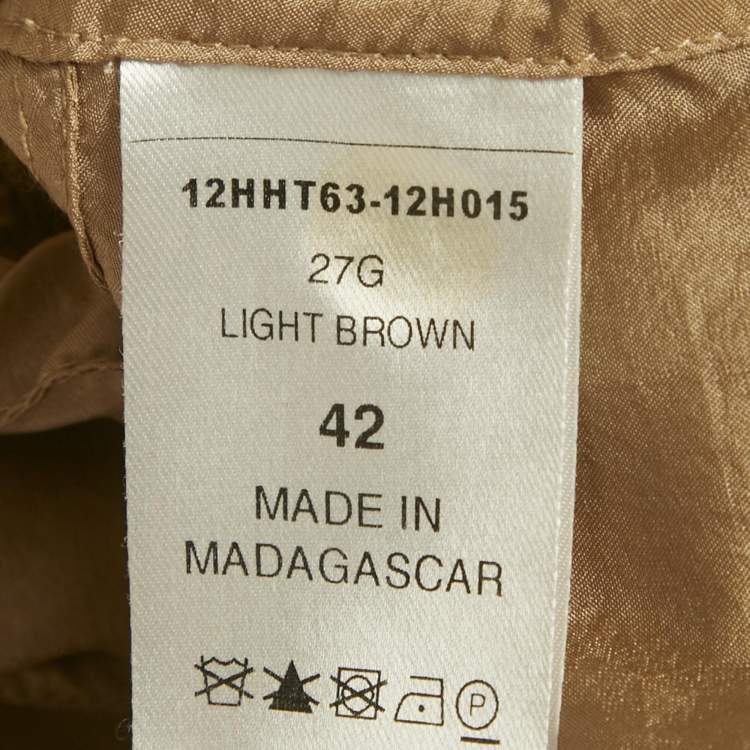 Pre Owned Chloé Beige Silk Zip Front Jacket L