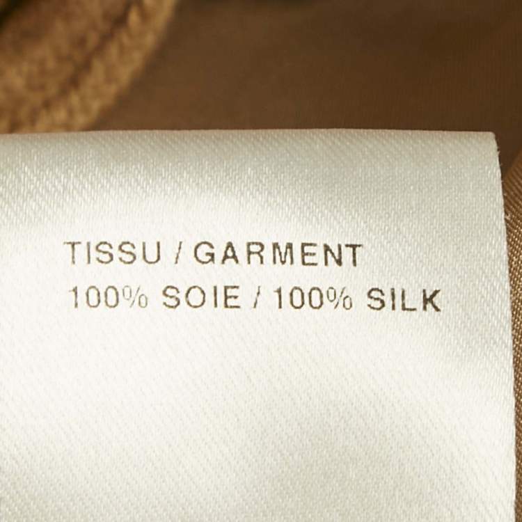 Pre Owned Chloé Beige Silk Zip Front Jacket L