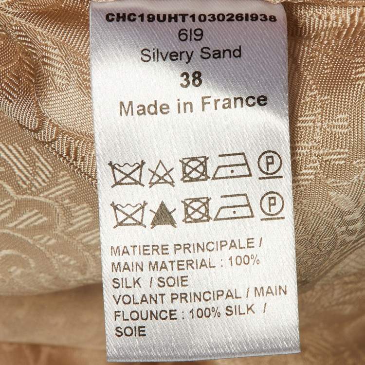 Pre Owned Chloe Pale Pink Paisley Pattern Silk Asymmetric Blouse M