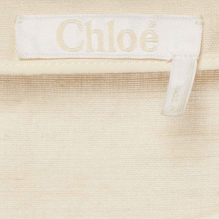 مملوكة مسبقًا Chloe Beige Linen Top M