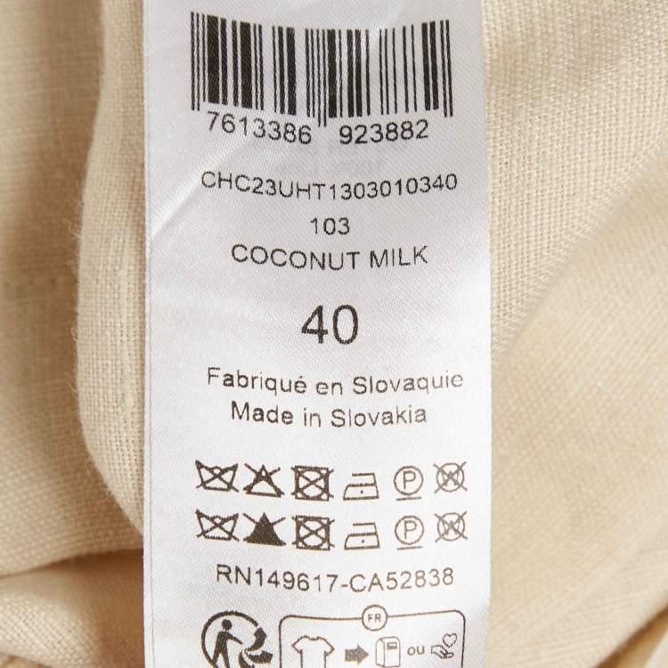 مملوكة مسبقًا Chloe Beige Linen Top M