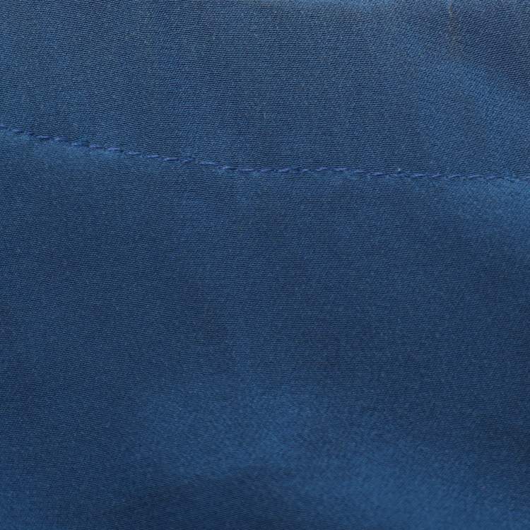 مملوكة مسبقًا Chloe Blue Chiffon Pleated Ruffle Maxi Dress M