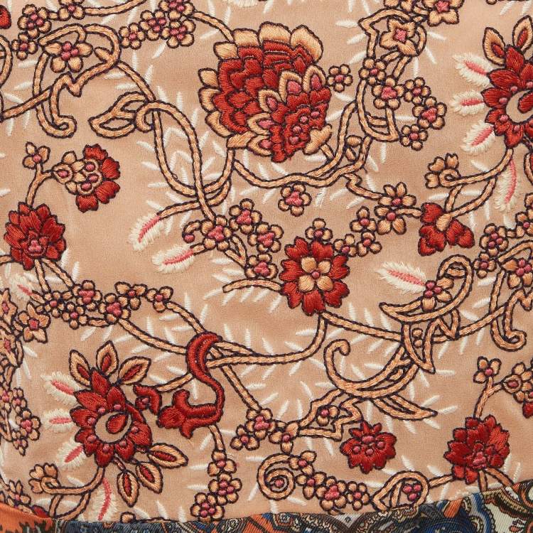 Pre Owned Chloe Multicolor Printed Crepe Blouse M