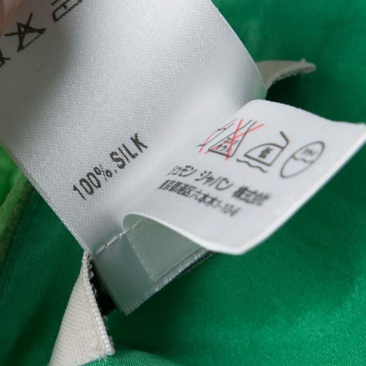 Pre Owned Chloe Green Pleated Crinkled Chiffon Noodle Strap Top S
