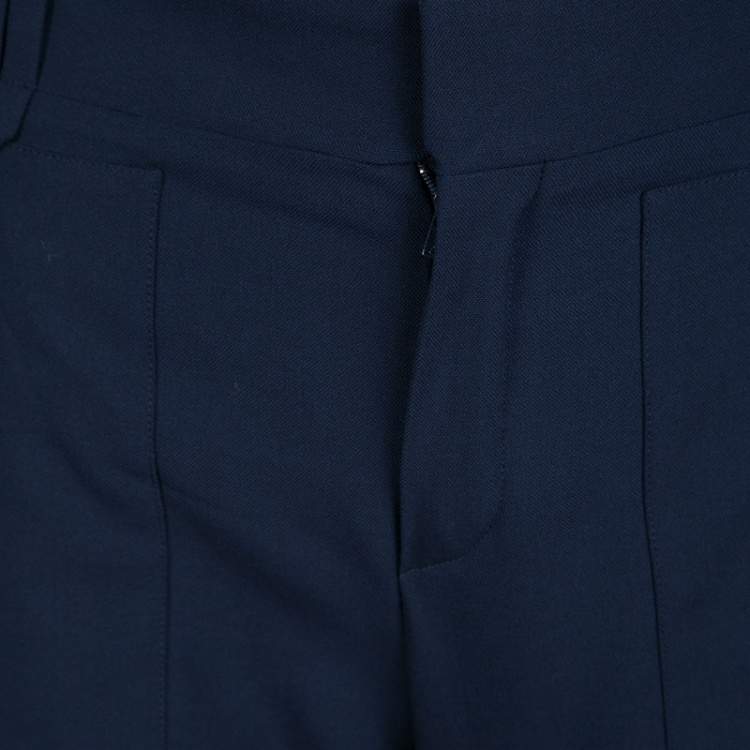 Pre Owned Chloe Navy Blue Wool Flared Bottom Pants S