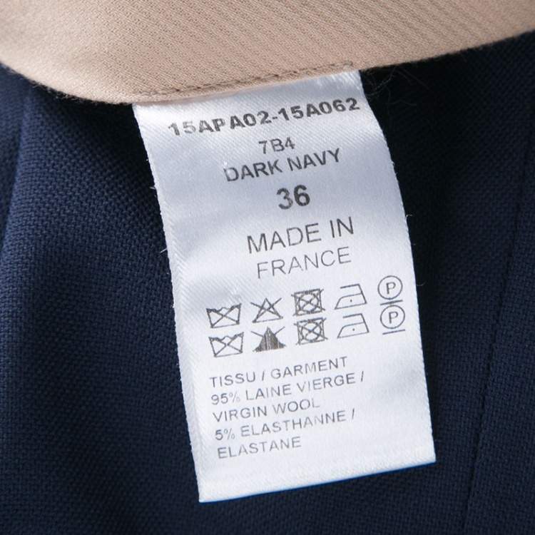 Pre Owned Chloe Navy Blue Wool Flared Bottom Pants S