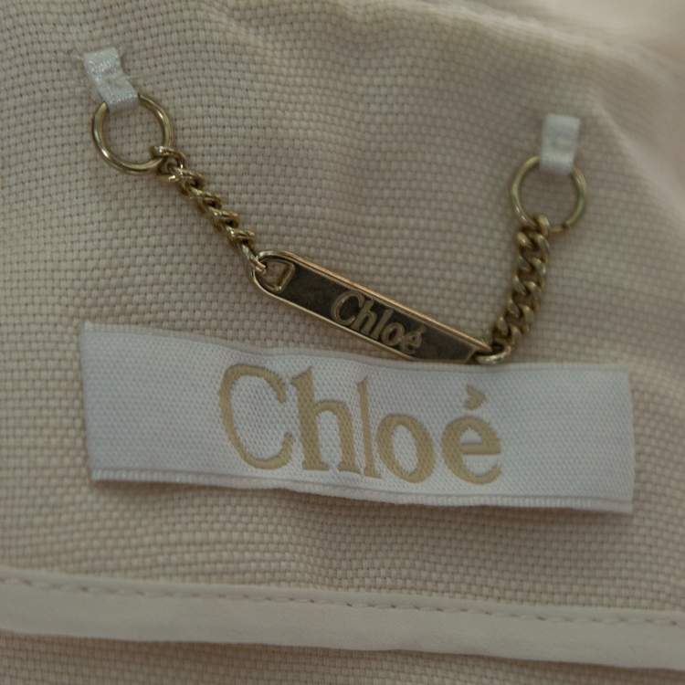 Pre Owned Chloe Sail White Textured Open Front Jacket S
