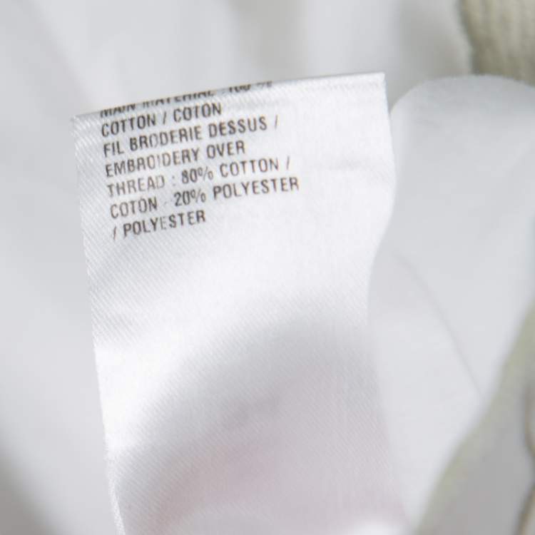 Pre Owned Chloe White Blossom Embroidered Cotton Pleated Mini Dress S