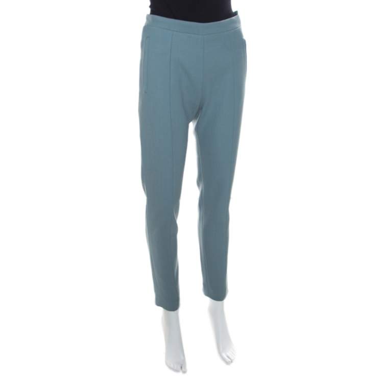 Pre Owned Chloe Sage Green High Waist Tapered Trousers M