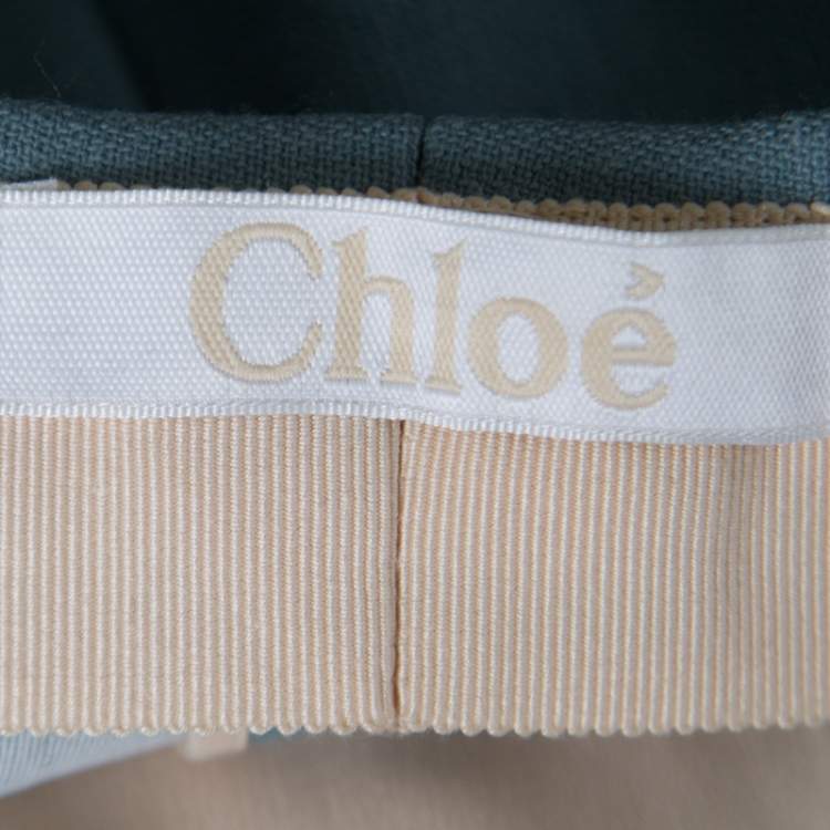 Pre Owned Chloe Sage Green High Waist Tapered Trousers M