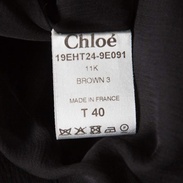 Pre Owned Chloe Metallic Brown Patch Pocket Detail Sleeveless Tank Top M