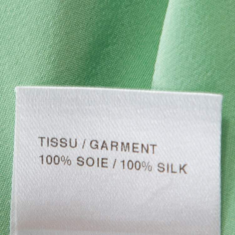 Pre Owned Chloe Green Silk Long Sleeve Blouse M