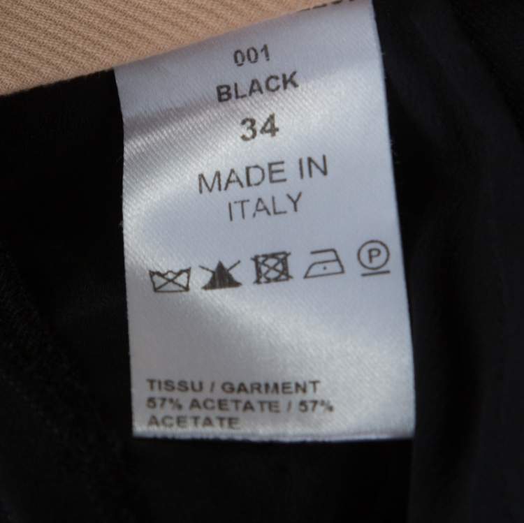 Pre Owned Chloe Black Crepe High Waist Tie Bottom Detail Wide Leg Trousers S