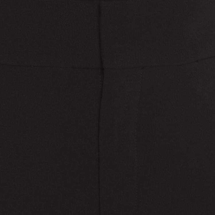 Pre Owned Chloe Black Crepe High Waist Tie Bottom Detail Wide Leg Trousers S