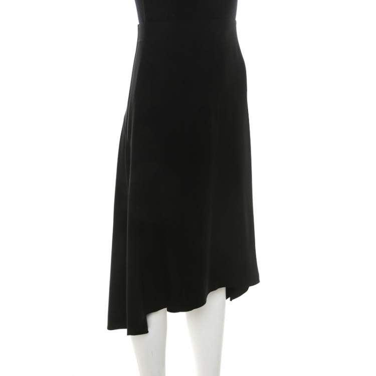 Chloé Black Crepe Knit Asymmetric Hem A Line Skirt M Chloe | TLC