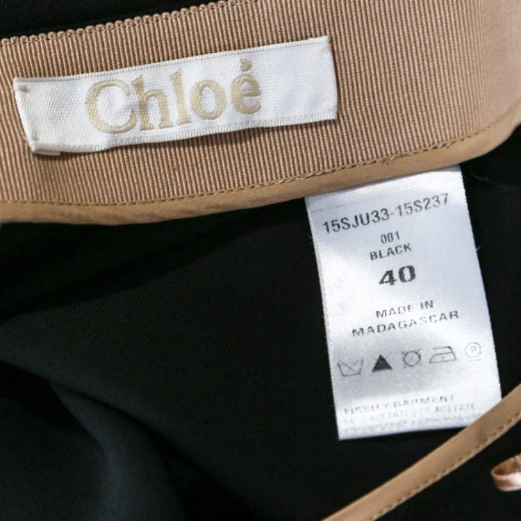 Pre Owned Chloé Black Crepe Knit Asymmetric Hem A Line Skirt M