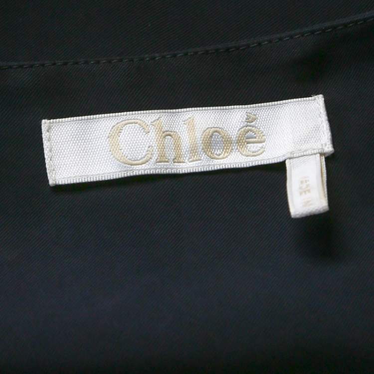 Pre Owned Chloe Navy Blue Asymmetric Oversized Midi Dress L