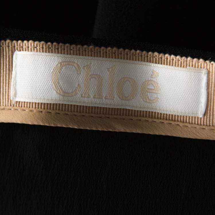 Pre Owned Chloe Black Crepe A-Line Short Skirt M