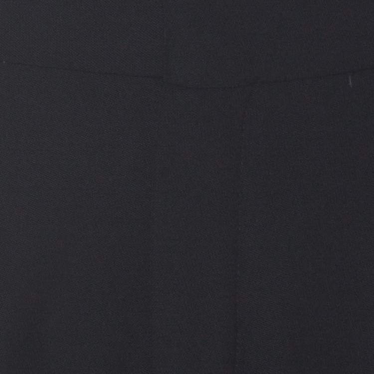 Pre Owned Chloe Black Wool Wide Leg Tapered Trousers L