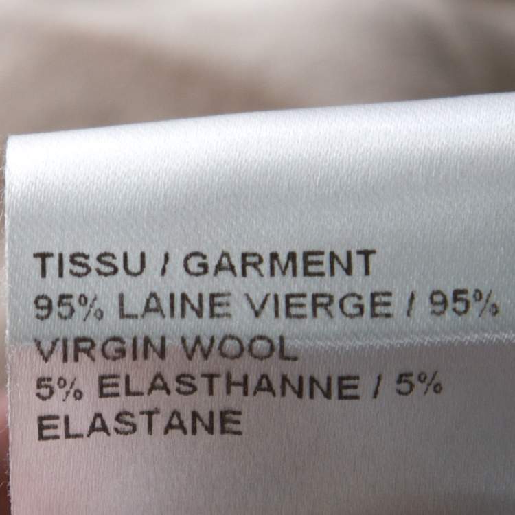 Pre Owned Chloe Beige Knit Embroidered Trim Detail Short Sleeve Shift Dress M 