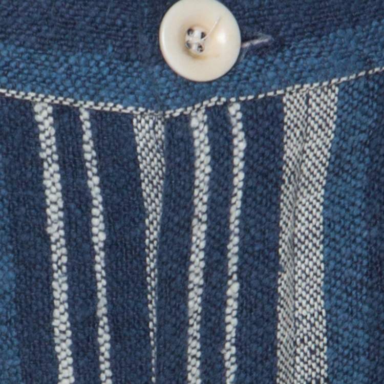 مملوكة مسبقًا Chloé Indigo Blue Striped Canvas Pants S