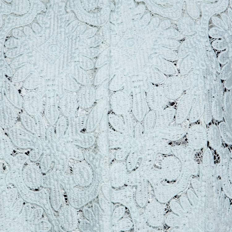 Pre Owned Chloe Mint Green Guipure Lace Oversized Coat S 