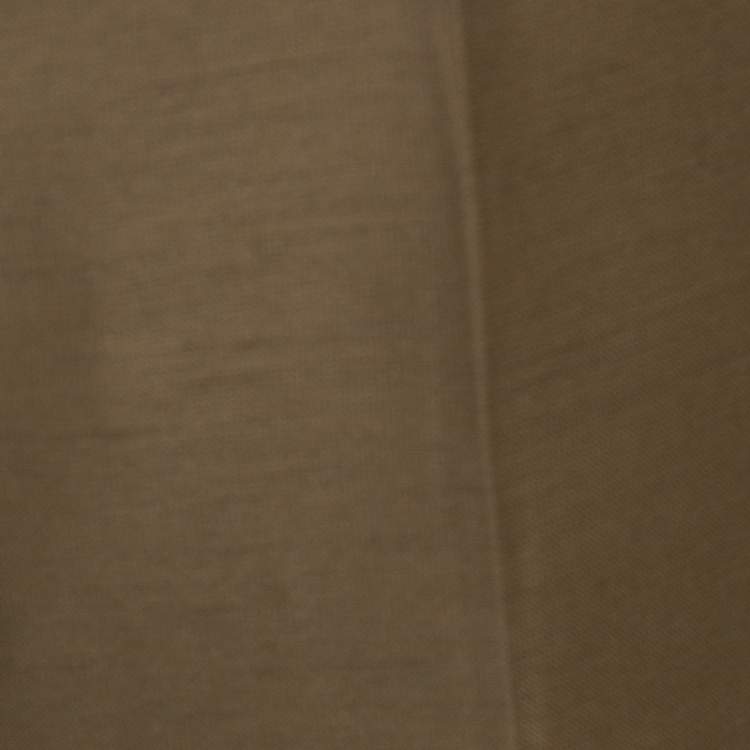 Pre Owned Chloe Light Brown Linen Blend Wide Leg Trousers M