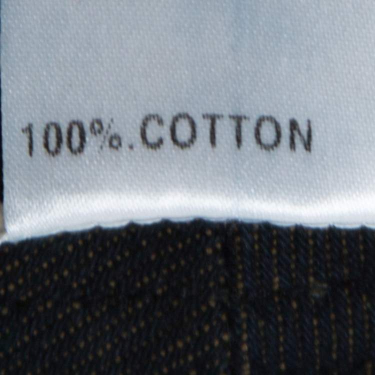Pre Owned Chloe Dark Navy Denim Embellished Pocket Detail Wide Leg Jeans S