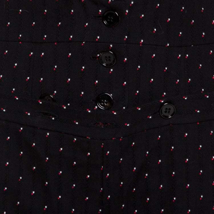Pre Owned Chloé Black Dot Motif Jacquard Wide Leg Jumpsuit M